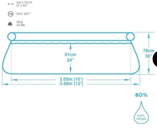 Piscina Bestway Fast Set 366x76cm