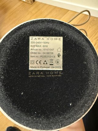 Pareja Lámparas Zara Home Cerámica