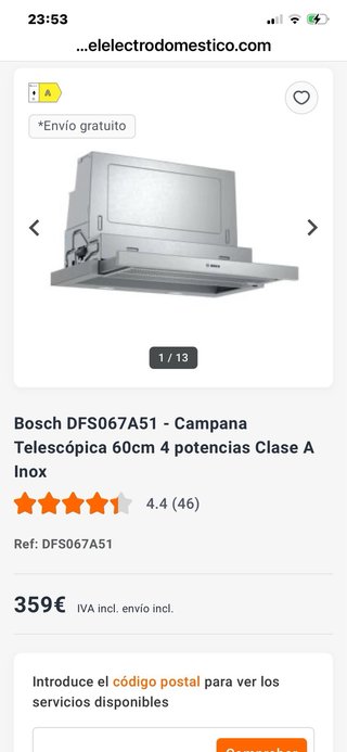 Campana extractora Bosch DFS067A51