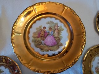 Juego Café Porcelana Oro Bavaria Gebrüder Popp