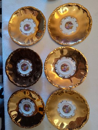 Juego Café Porcelana Oro Bavaria Gebrüder Popp