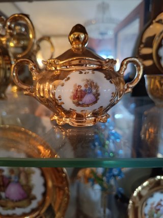 Juego Café Porcelana Oro Bavaria Gebrüder Popp