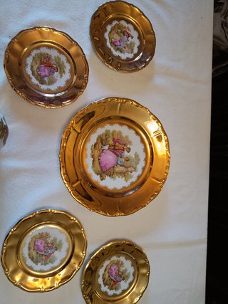 Juego Café Porcelana Oro Bavaria Gebrüder Popp