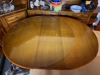 Mesa redonda de madera extensible