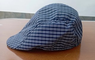 Gorra plana cuadros azul y blanco