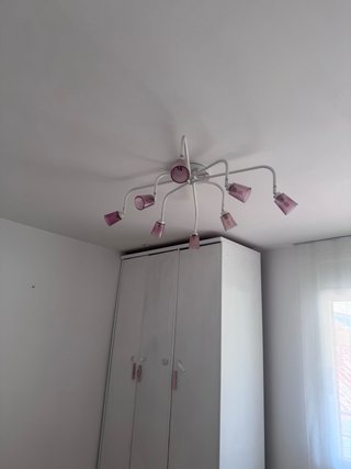 Lámpara Techo Infantil Rosa y Blanca