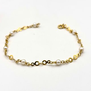 Pulsera de oro 18kt con perlas