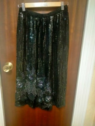 Conjunto fiesta lentejuelas negro y plata