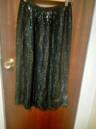 Conjunto fiesta lentejuelas negro y plata