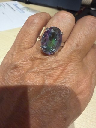Anillo Topacio Arcoíris Fuego Místico