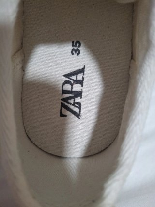 ZARA Bambas Encaje Blanco Talla 35
