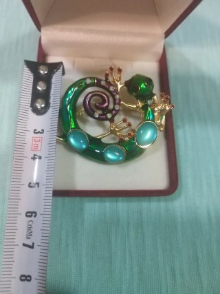 Broche vintage lagarto esmaltado nuevo sin uso