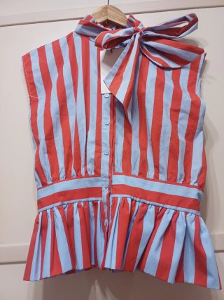 Camisa Zara Talla M Rayas Rojas y Azules