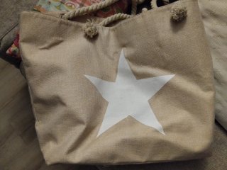 Bolso de playa con estrella beige