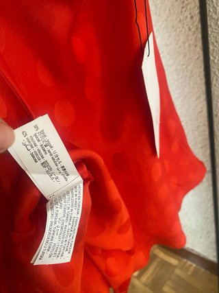 Mini Vestido satinado lunares rojo Zara-S