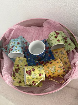 Juego de café floral vintage