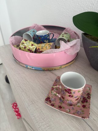 Juego de café floral vintage