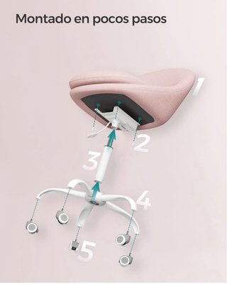 Silla SONGMICS Rosa y Blanca