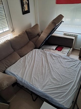 Sofá cama beige tela