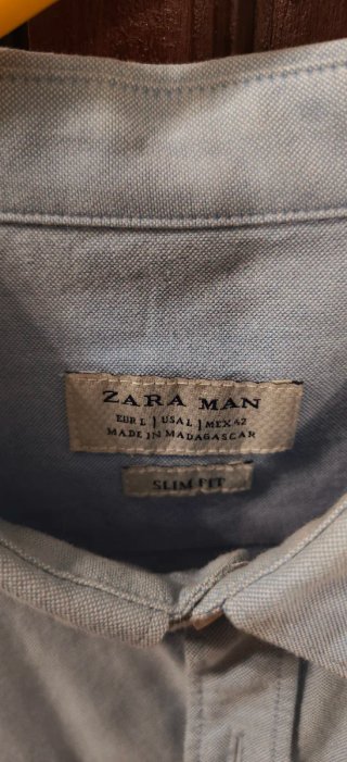 Camisa Zara Man Azul Talla M