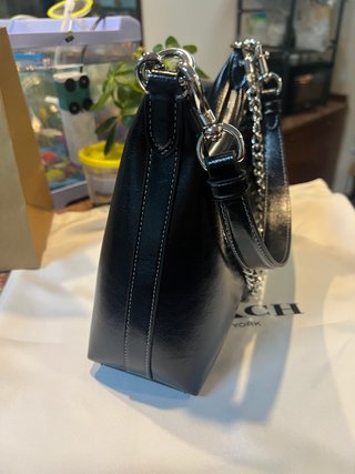 Bolso Coach Negro Piel Charol Cadena