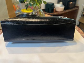 Bolso Coach Negro Piel Charol Cadena