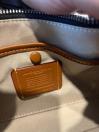 Bolso Coach Negro Piel Charol Cadena