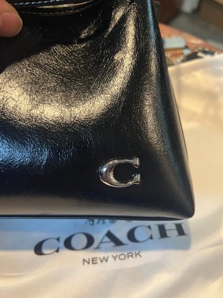 Bolso Coach Negro Piel Charol Cadena