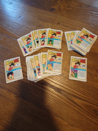 Cartas Dragon Ball de 1986.
