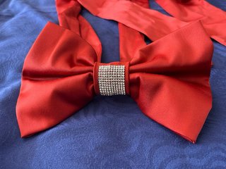 Vestido fiesta coral con lazo talla L