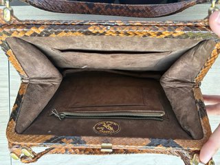 Bolso vintage de piel de serpiente auténtica