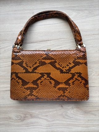 Bolso vintage de piel de serpiente auténtica