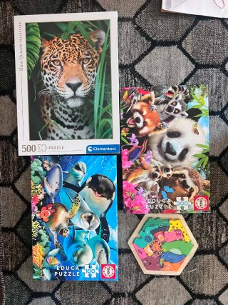 Lote Puzzles Animales (500, 300, 100 piezas)