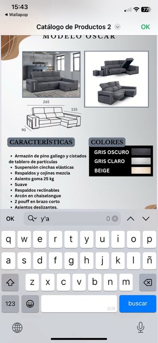 Sofá  Sofá Sofáchaiselongue beige 4 5 plazas 450€
