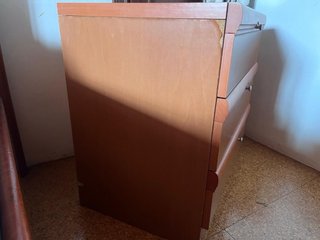 2 Cómoda de madera con 3 cajones