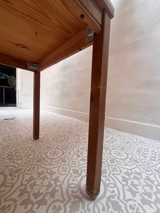 Mesa madera y cristal marrón