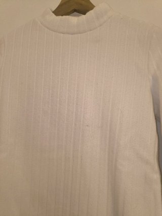Camisola malha canelada cardada branca