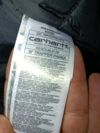 Parka Carhartt Trapper Negra Mujer XS