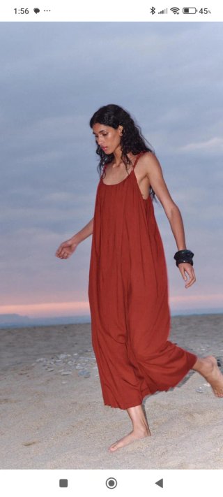 Vestido largo Zara rojo