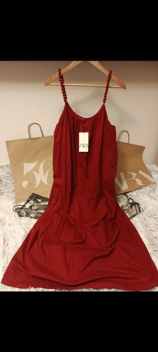 Vestido largo Zara rojo