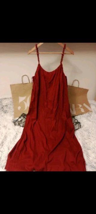 Vestido largo Zara rojo