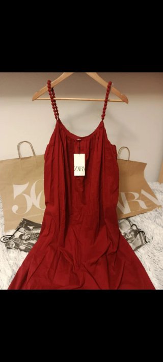 Vestido largo Zara rojo