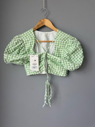 Conjunto cuadros vichy Bershka verde