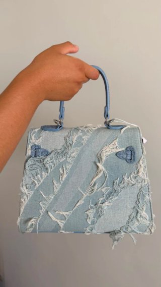 Mala Mulher Ganga Denim Tiracolo e Mão
