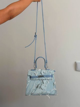 Mala Mulher Ganga Denim Tiracolo e Mão