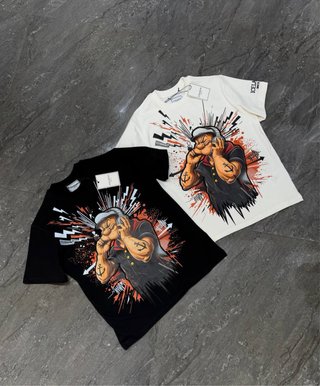 Camiseta Iceberg Popeye Negra y Blanca