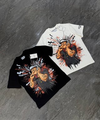 Camiseta Iceberg Popeye Negra y Blanca