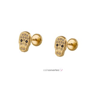 pendientes oro 18k con piedra con circonita