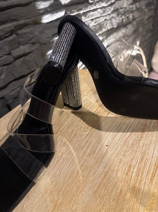 Zapatos Zara Tacón Brillante Talla 37