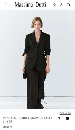 Pantalón Massimo Dutti Negro Talla 42